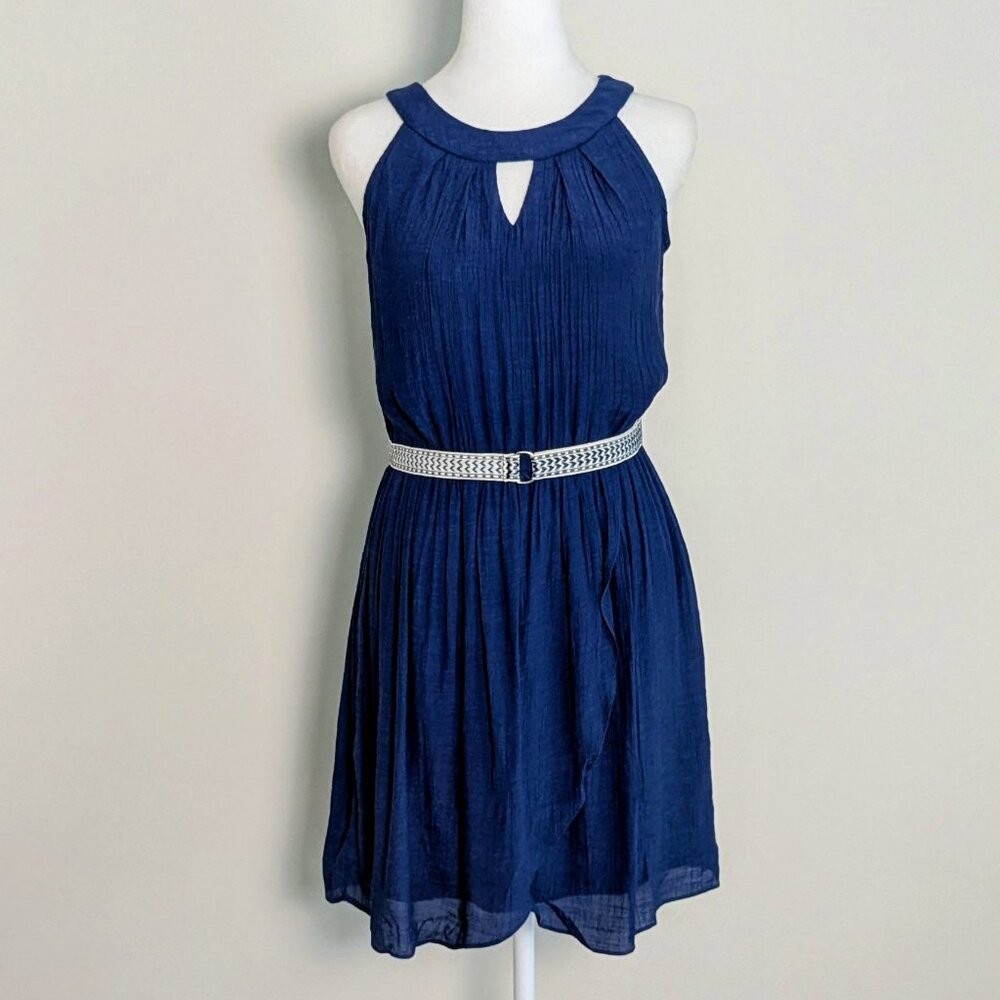 IZ BUYER Women's Sleeveless Cut Out Neckline Dress  Size M  Blue